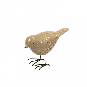 Dekorace dřevěný ptáček - imitace polyresin