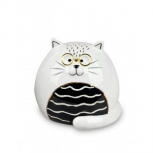 Dekorace kočka černobílá 8cm