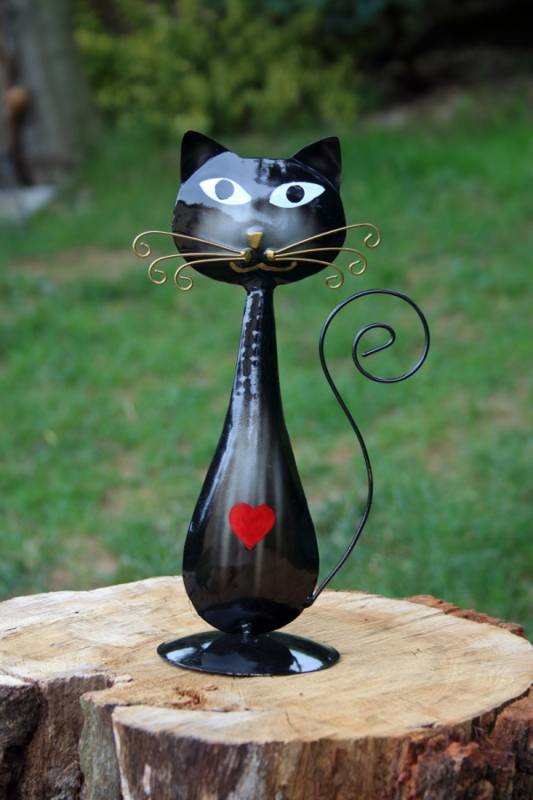 Dekorace kočka stojící 24cm