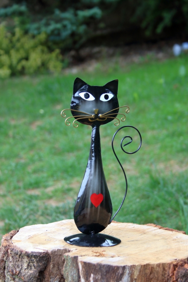 Dekorace kočka stojící 24cm