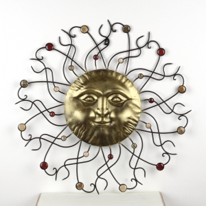 Dekorace kovové slunce 74cm