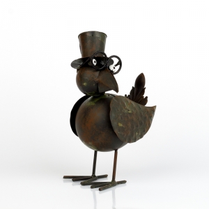 Dekorace na chalupu pták malý stojící 16cm