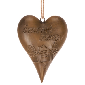 Dekorace na dveře srdce 12x16cm