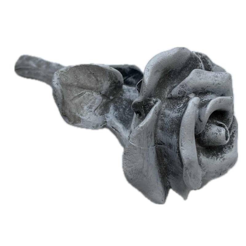 Dekorace na hrob – pietní růže z polyresinu 15,5 cm