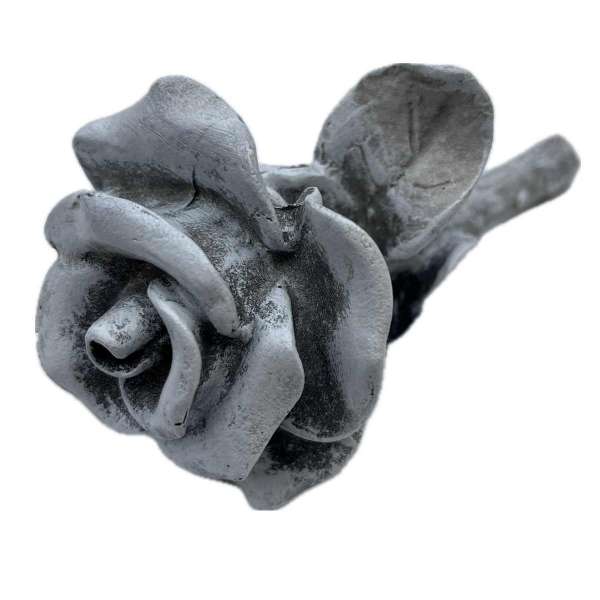 Dekorace na hrob – pietní růže z polyresinu 15,5 cm