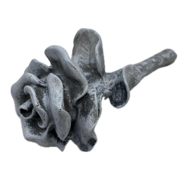 Dekorace na hrob – pietní růže z polyresinu 15,5 cm