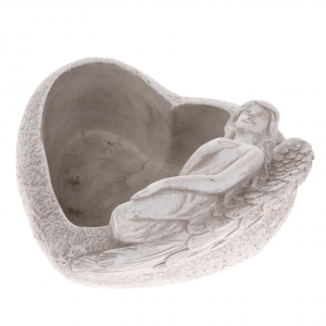 Dekorace na hrob srdce z betonu 21x19x9,5cm