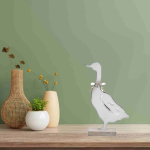 Dekorace na podstavci bílá husa 32,5cm