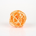 Dekorace na stůl koule ratan 6cm oranžová