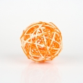 Dekorace na stůl koule ratan 8cm oranžová