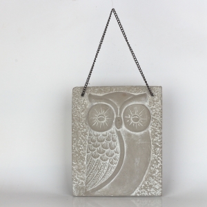 Dekorace na zeď betonová sova 21x26x4cm