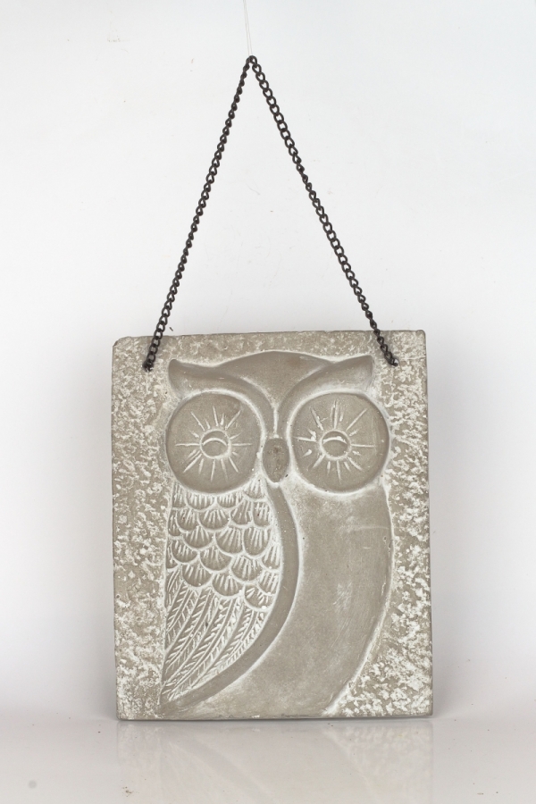 Dekorace na zeď betonová sova 21x26x4cm