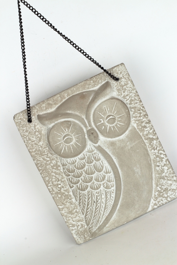 Dekorace na zeď betonová sova 21x26x4cm