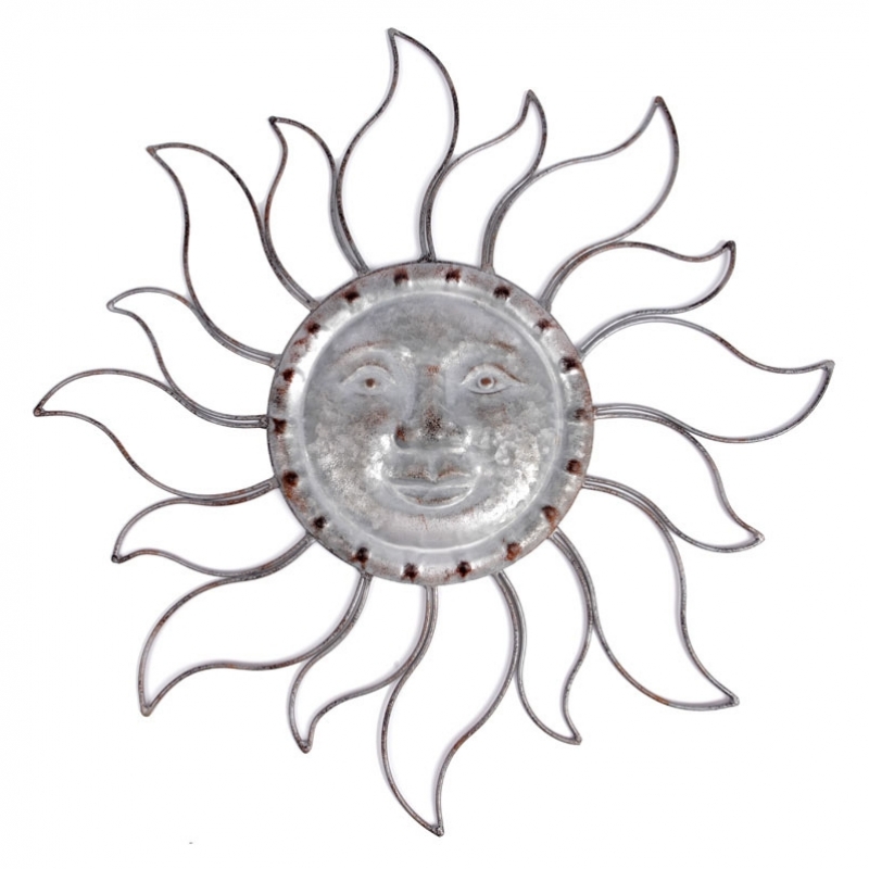 Dekorace na zeď kovové slunce 51cm