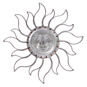 Dekorace na zeď kovové slunce 51cm