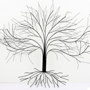 Dekorace na zeď kovový strom 83x90cm 