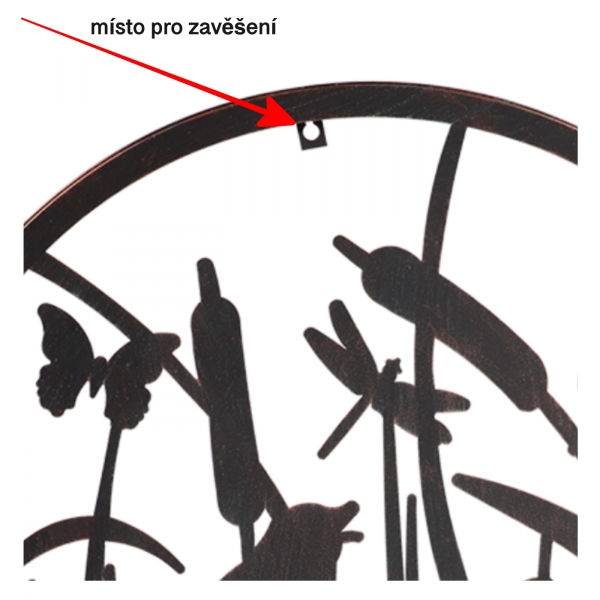 Dekorace na zeď kruhová kovová 60,3 x 60,3 x 1,5 cm ptáčci