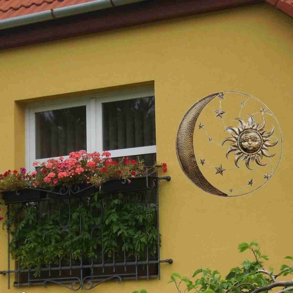 Dekorace na zeď měsíc a slunce 75 cm pravé