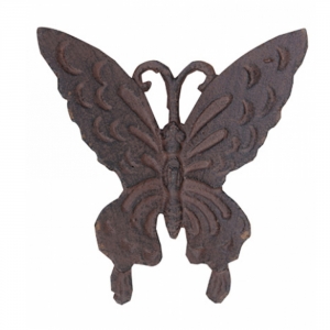 Dekorace na zeď motýl 10,7 x 2,1 x 10,6 cm litina