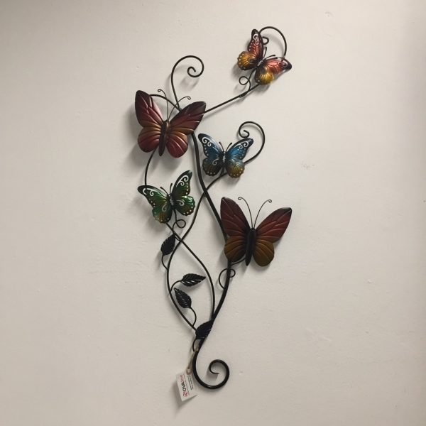 Dekorace na zeď motýlí hejno 38×74×3cm