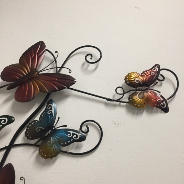 Dekorace na zeď motýlí hejno 38×74×3cm