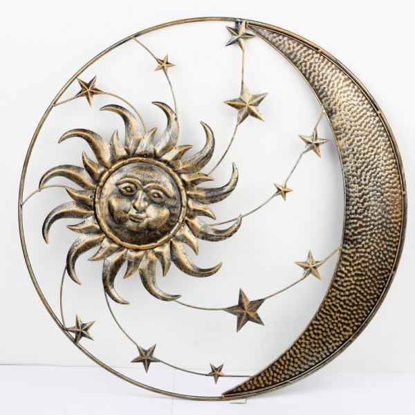 Dekorace na zeď slunce a měsíc 75cm