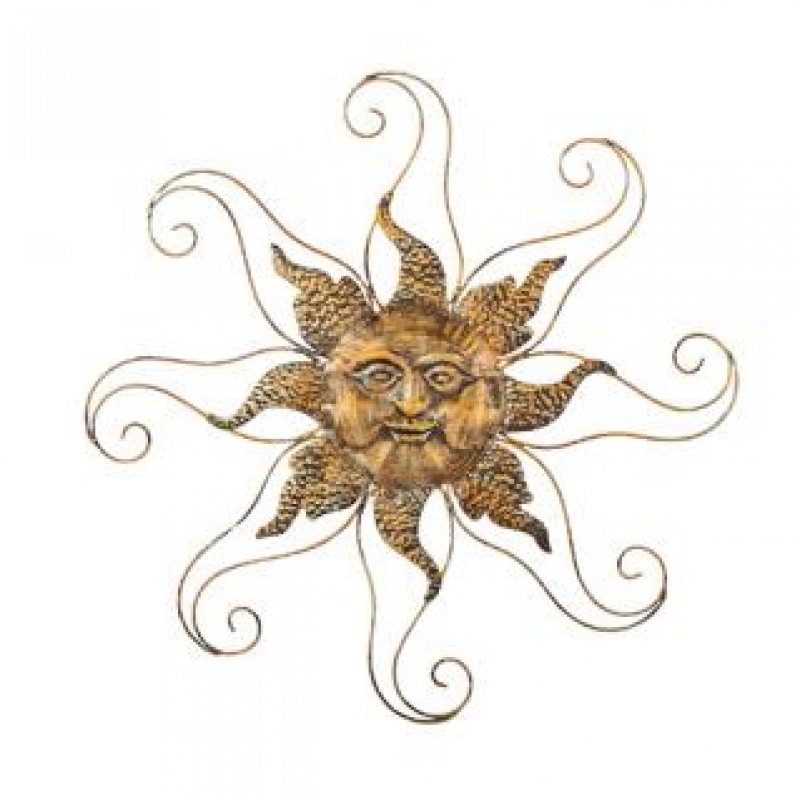 Dekorace na zeď slunce zlaté 65cm