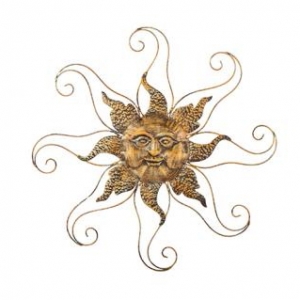 Dekorace na zeď slunce zlaté 65cm