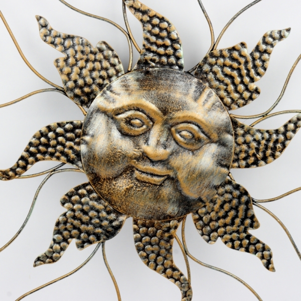 Dekorace na zeď slunce zlaté 65cm