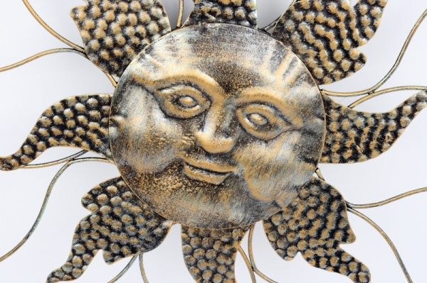 Dekorace na zeď slunce zlaté 65cm