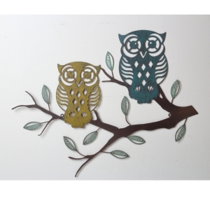 Dekorace na zeď sovy 69x54cm