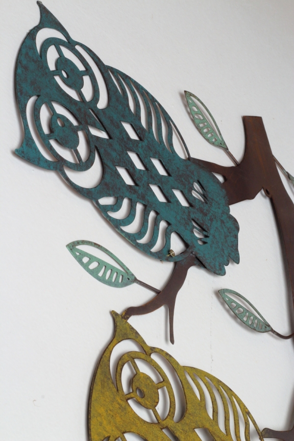 Dekorace na zeď sovy 69x54cm