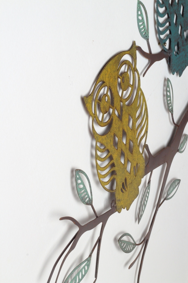 Dekorace na zeď sovy 69x54cm