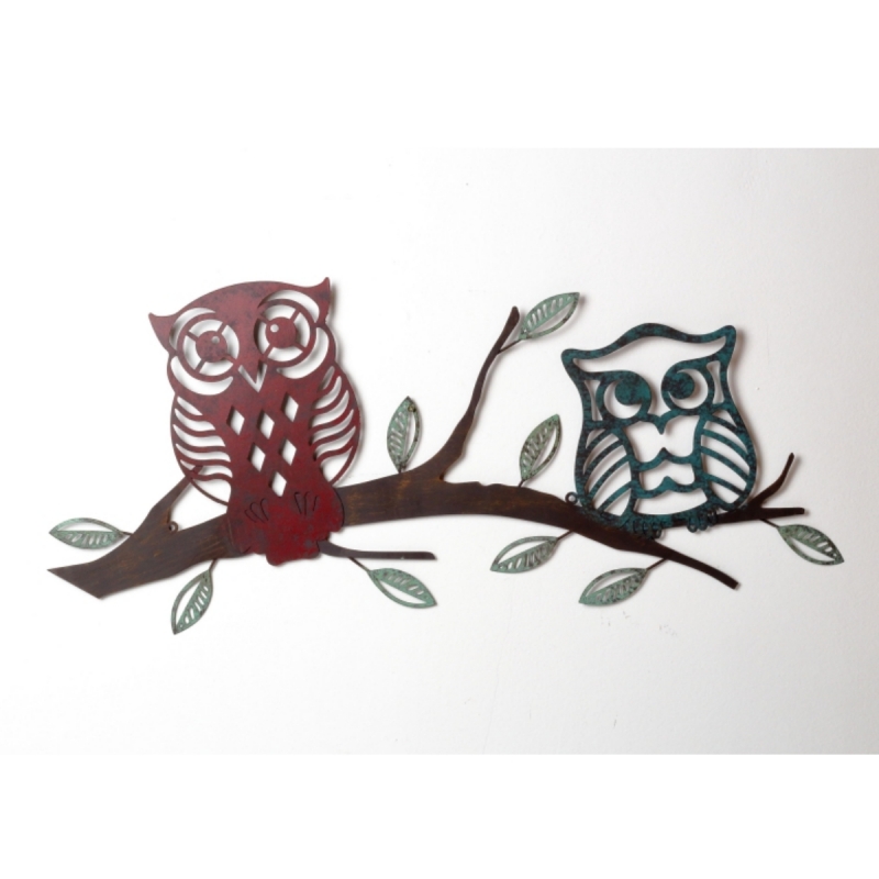 Dekorace na zeď sovy 74x35cm