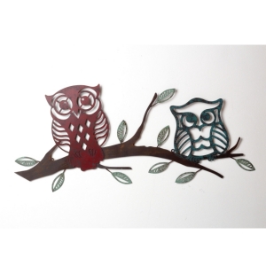 Dekorace na zeď sovy 74x35cm