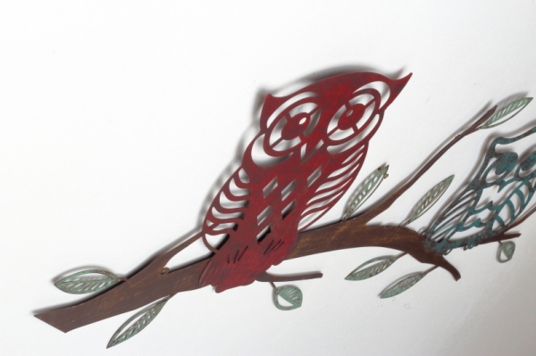 Dekorace na zeď sovy 74x35cm