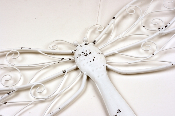 Dekorace na zeď vážka bílá 60cm