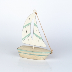 Dekorace plachetnice světle modrá 13x17x5,7cm