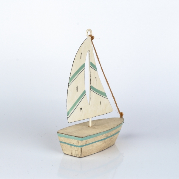 Dekorace plachetnice světle modrá 13x17x5,7cm