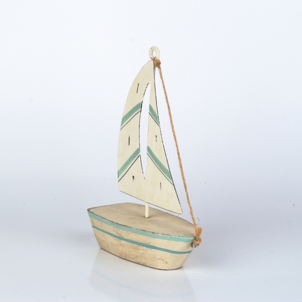 Dekorace plachetnice světle modrá 13x17x5,7cm