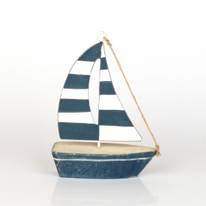 Dekorace plachetnice tmavě modrá 13x17x5,7cm