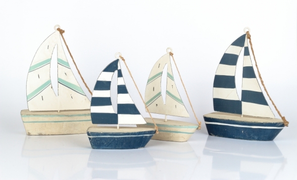 Dekorace plachetnice tmavě modrá 13x17x5,7cm