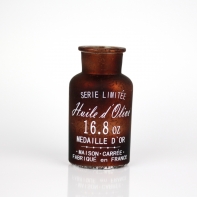 Dekorace skleněná lahvička Huile dOlive