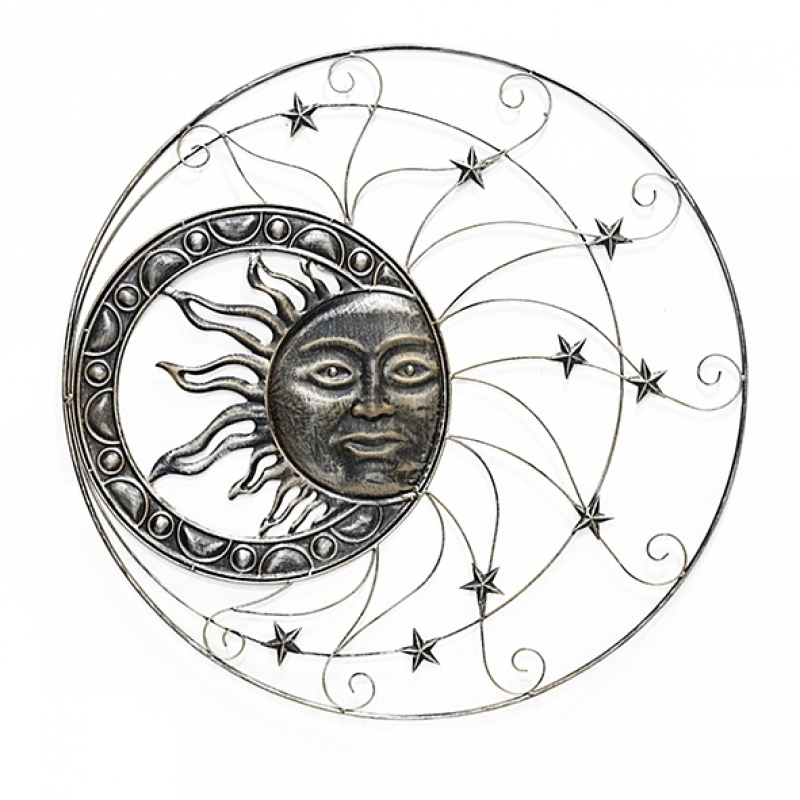 Dekorace slunce na zeď 90cm levé