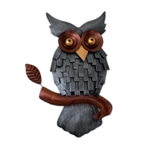 Dekorace sova plech 45cm