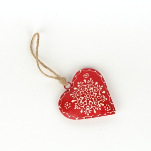 Dekorace srdce malované 9cm