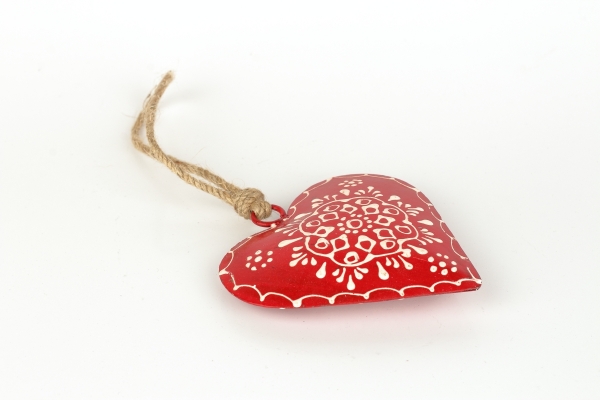 Dekorace srdce malované 9cm