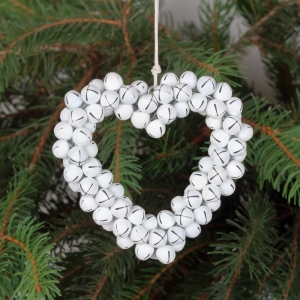 Dekorace srdíčko z rolniček bílé 8,5x8,5cm