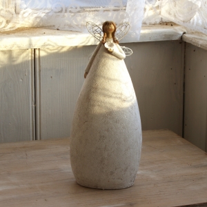 Dekorace víla v bílých šatech 27cm