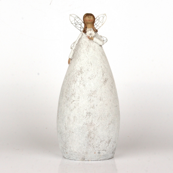 Dekorace víla v bílých šatech 27cm